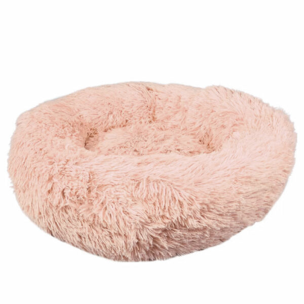 Fluffy Donut Pet Bed Beige 50cm